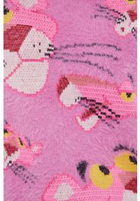 Desigual sweter z domieszką wełny damski kolor różowy. Kolor: różowy. Materiał: wełna. Długość rękawa: długi rękaw. Długość: długie. Wzór: ze splotem #2