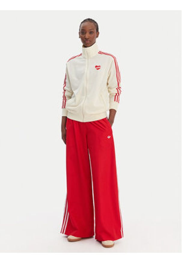 Adidas - adidas Bluza Firebird KQ8075 Beżowy Loose Fit. Kolor: beżowy. Materiał: syntetyk