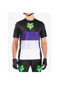 FOX - Koszulka rowerowa męska Fox Ranger SS Jersey Grid. Kolor: czarny. Materiał: jersey