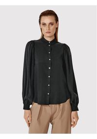 Simple Koszula KOD001 Czarny Regular Fit. Kolor: czarny. Materiał: wiskoza