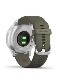 Zegarek sportowy GARMIN Vivomove Style Srebrno-zielony. Rodzaj zegarka: analogowe. Kolor: srebrny, zielony, wielokolorowy. Materiał: nylon. Styl: sportowy #7