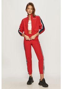 Champion - Spodnie. Kolor: czerwony. Materiał: tkanina, poliester, poliamid. Wzór: gładki #5