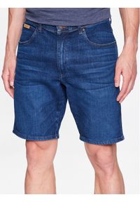 Wrangler Szorty jeansowe W11CJXY81 112337506 Niebieski Regular Fit. Kolor: niebieski. Materiał: bawełna, jeans