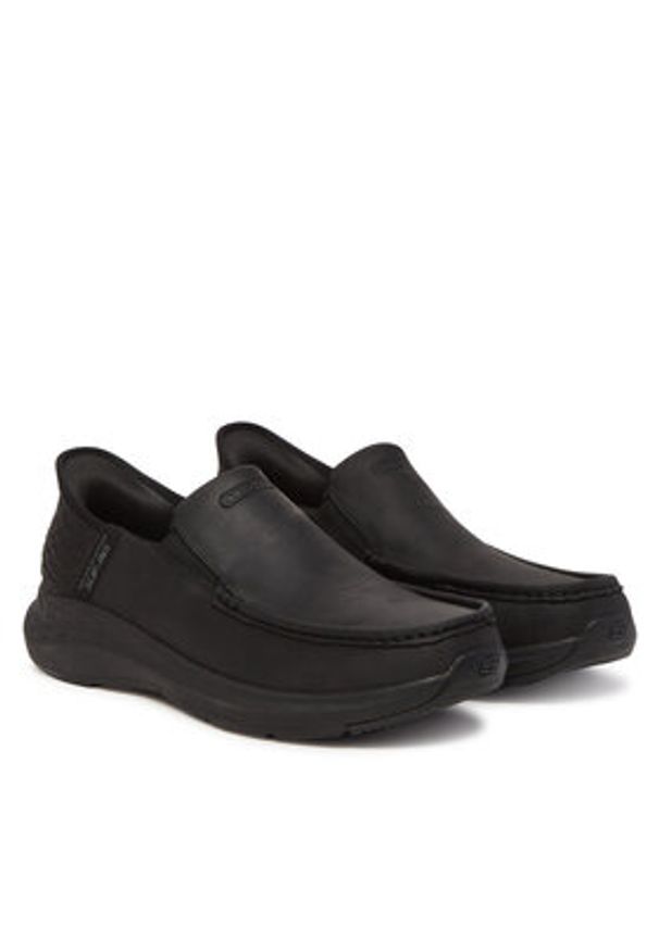 skechers - Skechers Półbuty 204866/BBK Czarny. Kolor: czarny. Materiał: skóra