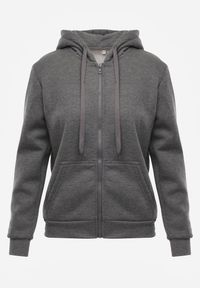 Renee - Ciemnoszara Bluza z Kapturem Harasphei. Okazja: na co dzień. Typ kołnierza: kaptur. Kolor: szary. Materiał: jeans. Styl: klasyczny, casual #6