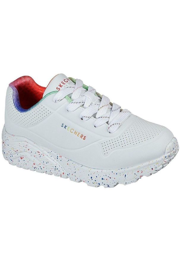 skechers - Adidasy Skechers Uno Lite - Rainbow S, Dzieci. Kolor: biały. Materiał: guma, materiał, syntetyk