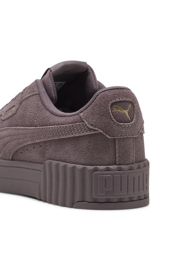 Puma - Damskie sneakersy Carina 3.0 Suede PUMA Raisin Gold Purple. Okazja: na co dzień. Kolor: fioletowy, żółty, wielokolorowy. Materiał: zamsz. Szerokość cholewki: normalna. Model: Puma Suede. Sport: tenis