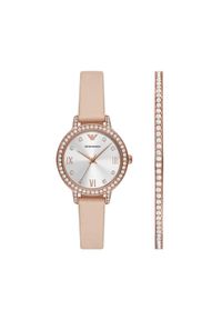 Emporio Armani Zestaw zegarek i bransoletka Cleo Gift Set AR80069SET Beżowy. Kolor: beżowy #1