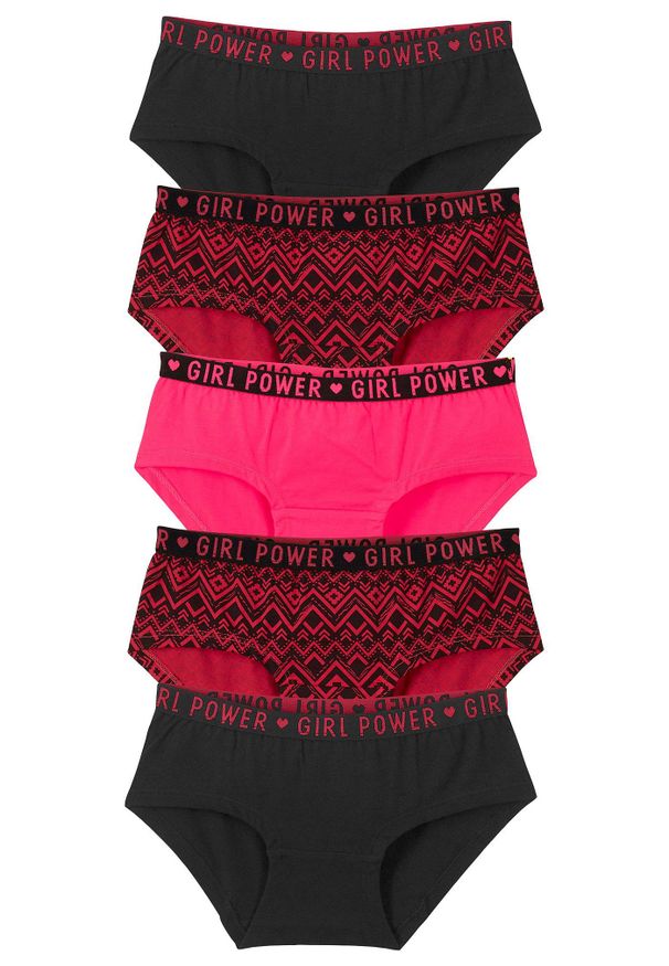 bonprix - Figi hipster z miękką bawełną (5 par). Kolor: różowy. Materiał: bawełna