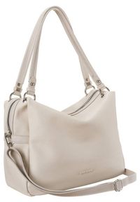 DAVID JONES - Shopper bag ecru David Jones CM6007 CREAMY WHITE. Materiał: skórzane. Styl: elegancki #1