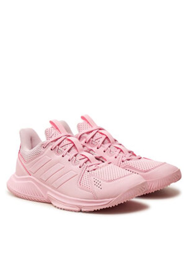 Adidas - adidas Buty halowe Court Flight JR8170 Różowy. Kolor: różowy. Materiał: skóra