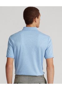 Ralph Lauren - RALPH LAUREN - Niebieska koszulka polo Custom Fit. Typ kołnierza: polo. Kolor: niebieski. Materiał: bawełna, prążkowany. Wzór: haft, melanż, kolorowy. Styl: sportowy #2