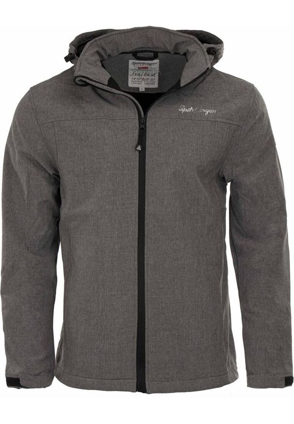 GLOMEX - Kurtka softshell męska Spitsbergen – wiatroodporna, wodoodporna. Kolor: szary. Materiał: softshell