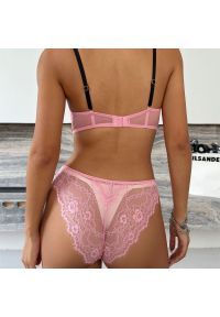 Intica - Biustonosz koronkowy z fiszbinami do codziennego noszenia i na specjalne okazje Tillie. Kolor: różowy. Materiał: koronka. Rodzaj stanika: biustonosz z fiszbinami. Wzór: koronka #9