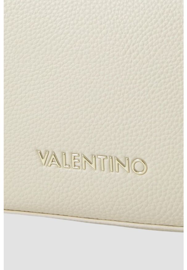 Valentino by Mario Valentino - VALENTINO Ecru torebka Brixton Hobo Bag. Kolor: beżowy. Wzór: paski. Materiał: skórzane. Styl: elegancki