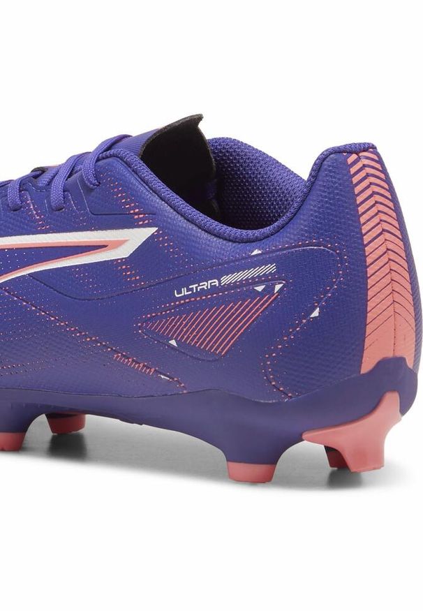 Puma - Buty piłkarskie ULTRA 5 PLAY FG/AG PUMA Lapis Lazuli White Sunset Glow Blue Pink. Kolor: wielokolorowy, niebieski, biały, różowy. Materiał: materiał, syntetyk. Sport: piłka nożna