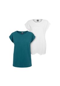 Urban Classics - Damska Koszulka Na Ramiączkach (zestaw 2 Sztuk). Kolor: biały, niebieski, wielokolorowy. Długość rękawa: na ramiączkach. Sport: turystyka piesza #1
