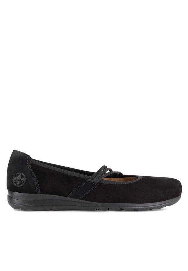 Rieker Baleriny L9369-00 Czarny. Kolor: czarny. Materiał: nubuk, skóra