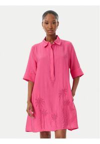 LOLA CASADEMUNT Sukienka koszulowa LS2616034 Różowy ciemny Relaxed Fit. Kolor: różowy. Materiał: wiskoza. Typ sukienki: koszulowe #1