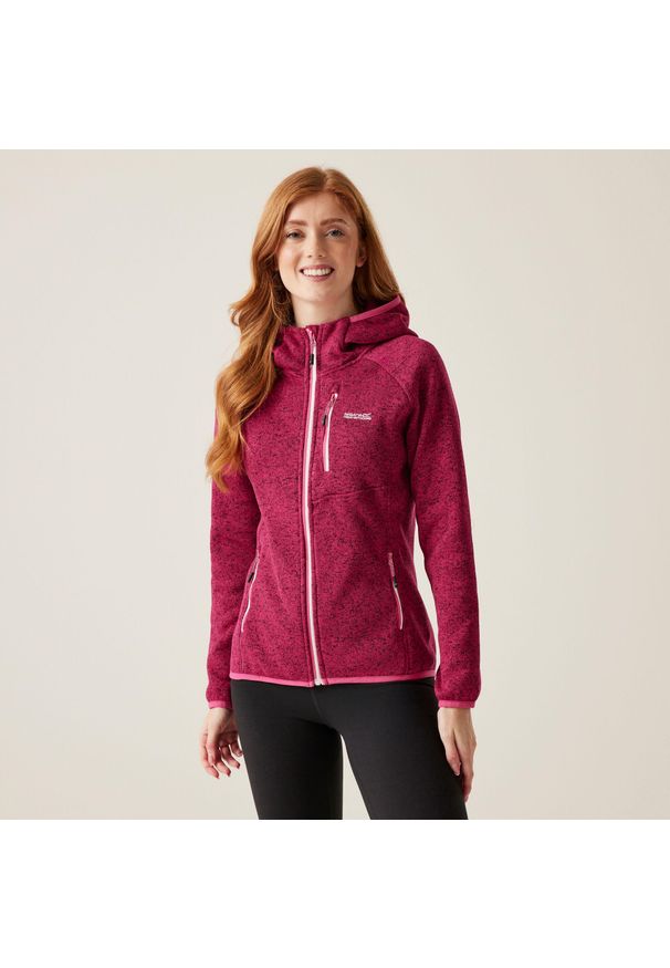 Polar turystyczny damski Newhill Regatta z kapturem. Typ kołnierza: kaptur. Kolor: pomarańczowy. Materiał: polar. Sport: turystyka piesza