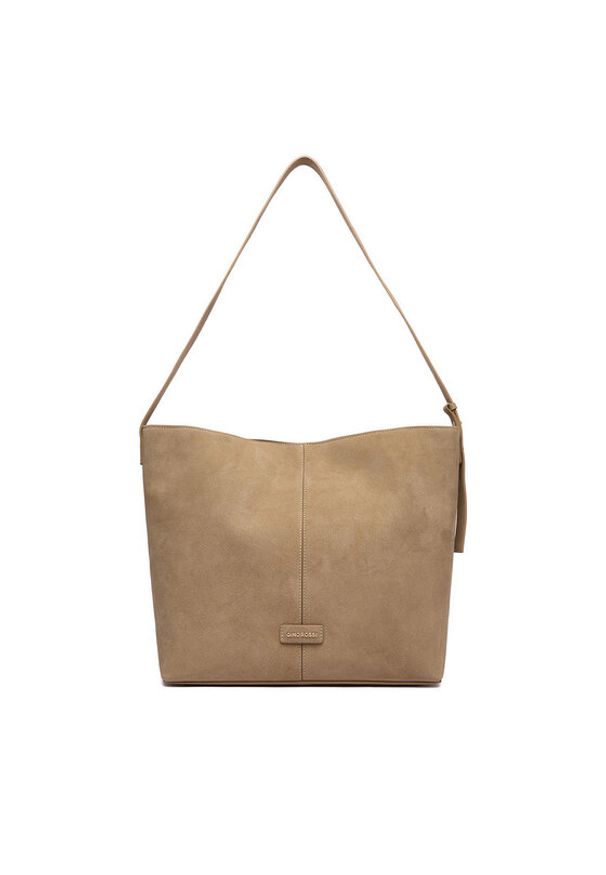 Gino Rossi - GINO ROSSI Torebka EO-LA224-19148-1 Beżowy. Kolor: beżowy. Materiał: zamszowe, skórzane