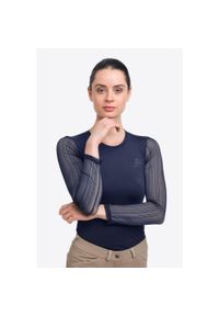 CAVALLIERA - Top jeździecki damska Casual Contessa. Okazja: na co dzień. Kolor: niebieski. Materiał: tkanina, materiał. Długość rękawa: długi rękaw. Styl: casual #1