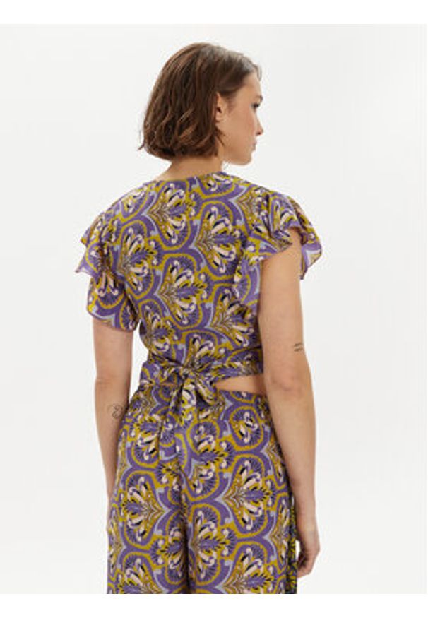 Iconique Bluzka Ramona IC24-099 Kolorowy Slim Fit. Materiał: syntetyk. Wzór: kolorowy