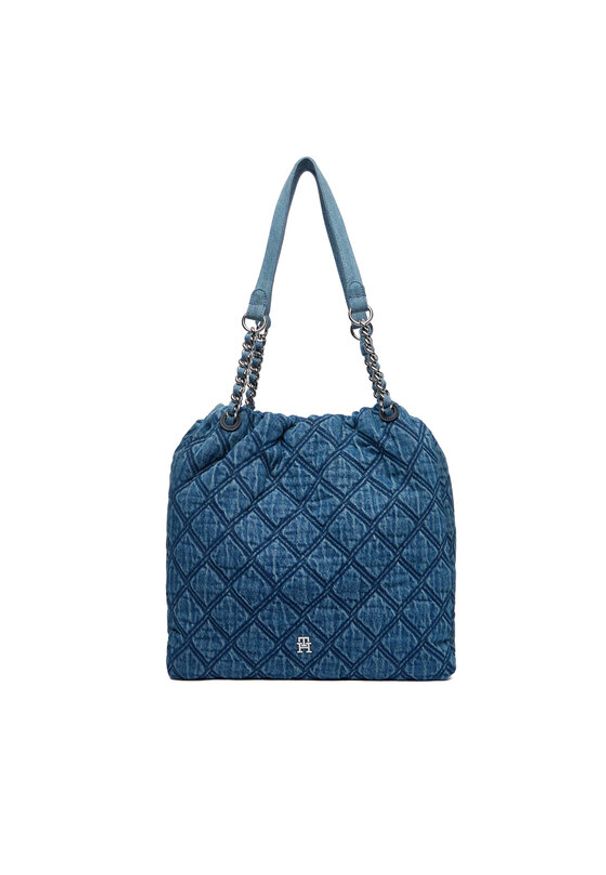 TOMMY HILFIGER - Tommy Hilfiger Torebka Th Feminine Tote Denim AW0AW18866 Niebieski. Kolor: niebieski