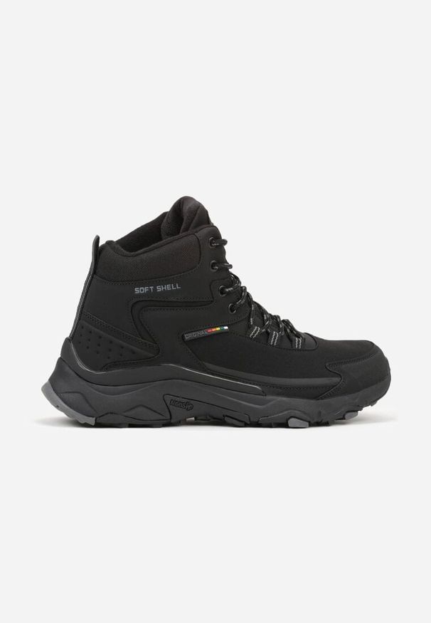 Born2be - Czarne Buty Trekkingowe Trapery z Technologią Soft Shell Atike. Okazja: na co dzień, na spacer. Kolor: czarny. Sport: turystyka piesza, wspinaczka