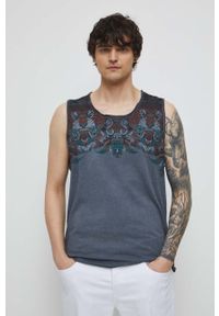 medicine - Medicine t-shirt bawełniany męski kolor szary. Kolor: szary. Materiał: bawełna. Wzór: nadruk #4