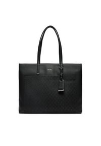 Calvin Klein Torebka Ck Must Medium Shopper_Mono K60K612774 Czarny. Kolor: czarny. Materiał: skórzane