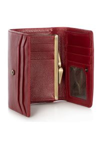 Wittchen - Damski portfel skórzany średni czerwony. Kolor: czerwony. Materiał: skóra. Wzór: aplikacja #5