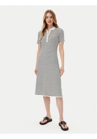 GANT - Gant Sukienka dzianinowa 4502085 Biały Slim Fit. Kolor: biały. Materiał: bawełna
