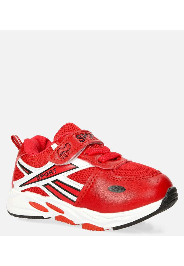 Casu - Czerwone buty sportowe na rzep casu 20p15/m. Zapięcie: rzepy. Kolor: czerwony