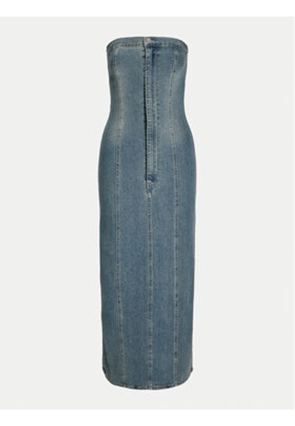 JJXX Sukienka jeansowa Tinga 12260695 Niebieski Slim Fit. Kolor: niebieski. Materiał: bawełna, syntetyk