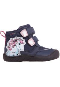 Buty dla dzieci Kappa Flake Tex. Wysokość cholewki: za kostkę. Kolor: wielokolorowy, różowy, niebieski. Materiał: materiał, syntetyk, tkanina. Szerokość cholewki: normalna. Sport: turystyka piesza