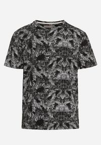 Born2be - Czarna Koszulka z Bawełny w Abstrakcyjny Print Laeliana. Okazja: na co dzień. Kolor: czarny. Materiał: bawełna. Wzór: nadruk. Styl: casual #6