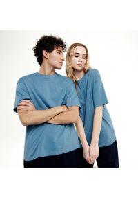 Reserved - UNISEX T-shirt regular z bawełny organicznej - Niebieski. Kolor: niebieski. Materiał: bawełna