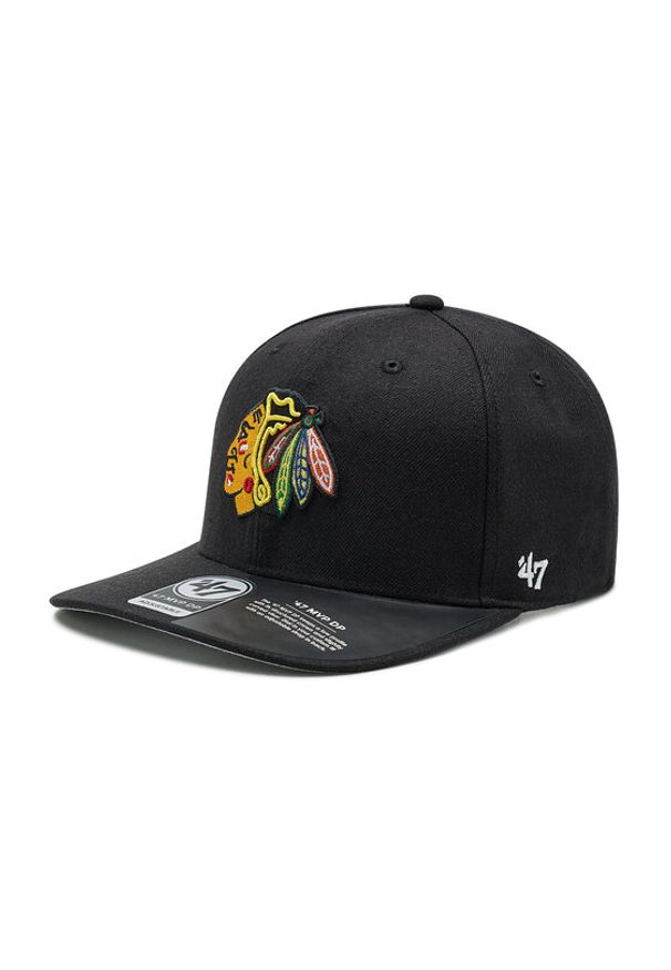 47 Brand Czapka z daszkiem Nhl Chicago Blackhawks H-CLZOE04WBP-BKB Czarny. Kolor: czarny. Materiał: materiał