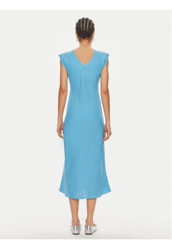 Marella Sukienka letnia Hidalgo 2413221192 Niebieski Regular Fit. Kolor: niebieski. Materiał: len. Sezon: lato