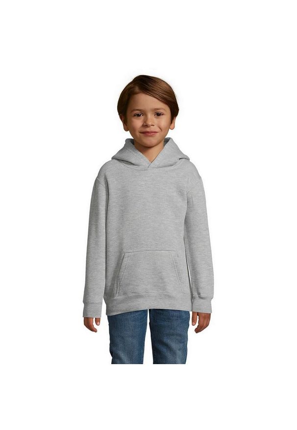SOL'S - Bluza Z Kapturem Dla Dzieci. Typ kołnierza: kaptur. Kolor: szary