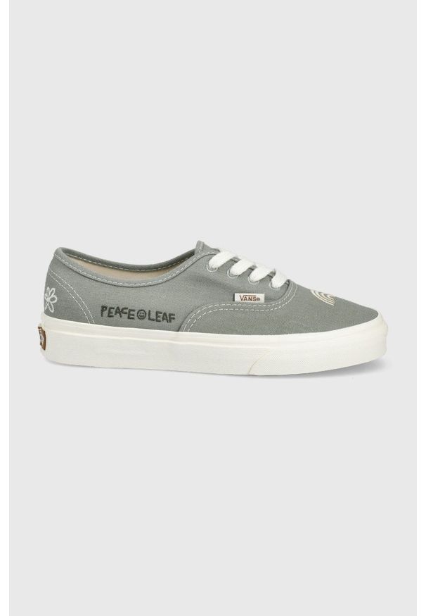 Vans tenisówki UA Authentic damskie kolor zielony. Nosek buta: okrągły. Zapięcie: sznurówki. Kolor: zielony. Materiał: włókno, bawełna. Szerokość cholewki: normalna