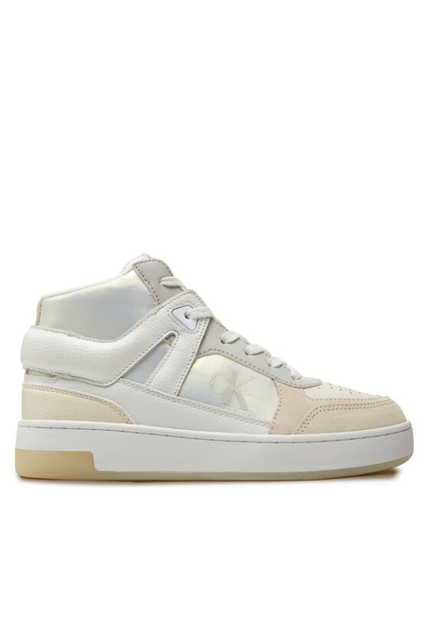Calvin Klein Jeans Sneakersy Basket Cupsole High Mix Ml Mtr YW0YW01489 Biały. Kolor: biały. Materiał: skóra