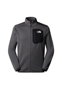 Bluza męska The North Face Crest 0A897CWUO1 - szara. Kolor: szary. Materiał: dzianina, polar, poliester, materiał, elastan. Długość rękawa: długi rękaw. Długość: długie. Styl: klasyczny #1