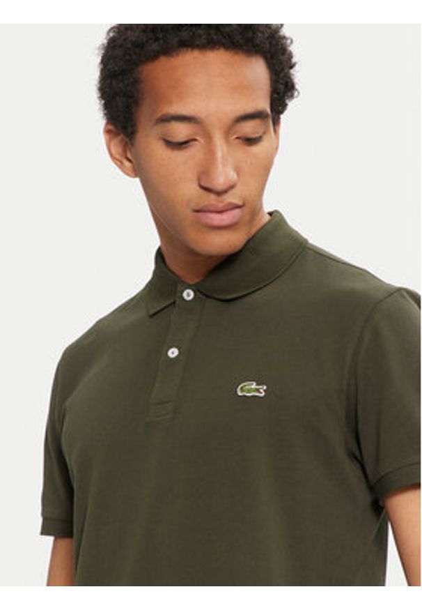 Lacoste Polo PH4012 Zielony Slim Fit. Typ kołnierza: polo. Kolor: zielony. Materiał: bawełna