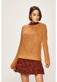 ANSWEAR - Answear - Sweter. Kolor: złoty, brązowy, wielokolorowy. Materiał: dzianina, akryl. Wzór: gładki #1