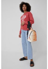 Desigual plecak damski kolor pomarańczowy mały wzorzysty. Kolor: pomarańczowy