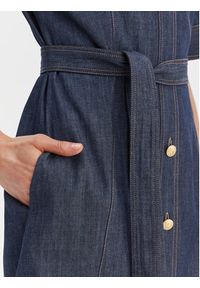 Luisa Spagnoli Sukienka jeansowa Periodico 542815 Granatowy Regular Fit. Kolor: niebieski. Materiał: bawełna #5