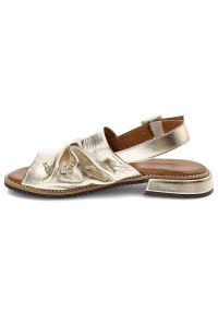 Złote Sandały Artiker Skórzane Eleganckie Buty. Okazja: na co dzień. Kolor: złoty. Materiał: skóra. Sezon: lato. Styl: elegancki #3