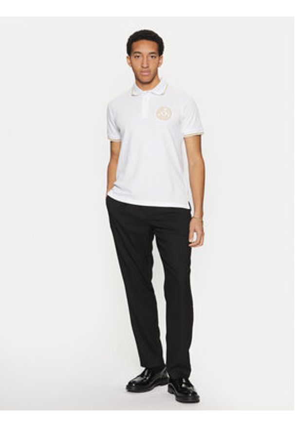 Versace Jeans Couture Polo 78GAGT00 Biały Regular Fit. Typ kołnierza: polo. Kolor: biały. Materiał: bawełna